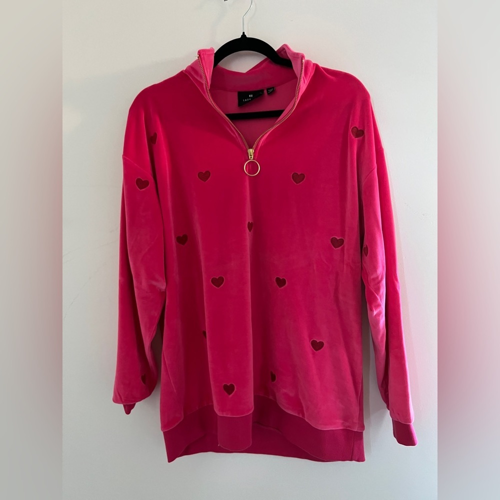 Lazy Oaf Pink Heart Sweatshirt